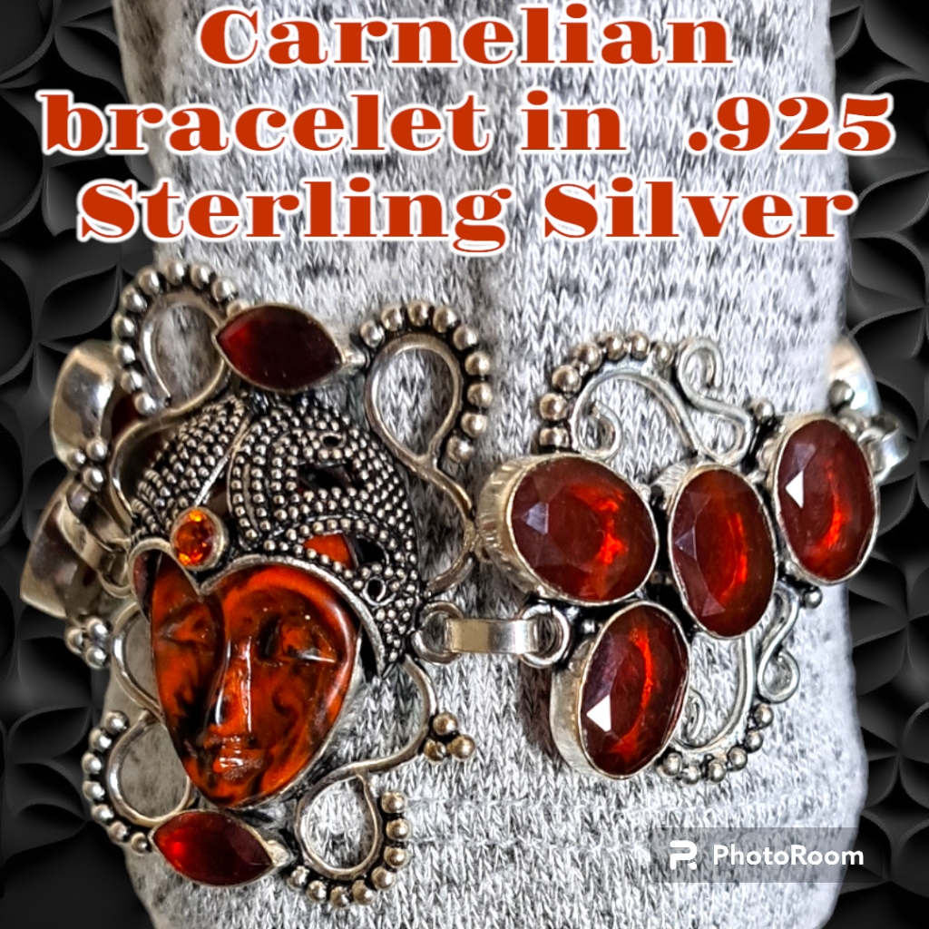 New Rare Ivanna Ruzzo Flying Guardians Collection .925 Silver & Carnelian Gems